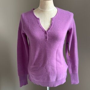 New Wicked Wool Waffle Stitch Henley Sweater - Merino Wool